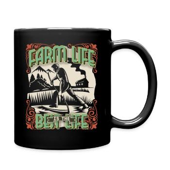 Farmer, farmer, farmer-farmer with cutting scythe - Full Colour Mug - black - Right