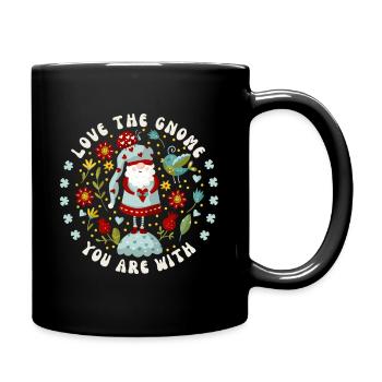 Gnom, Gnome-Goblin Liebe-Love lustiger Spruch Pun - Tasse einfarbig - Schwarz - Rechts