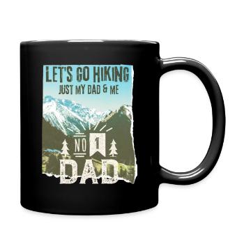 Wandern, Vater, Dad-Daddy, Hiking-Dad Spruch - Tasse einfarbig - Schwarz - Rechts