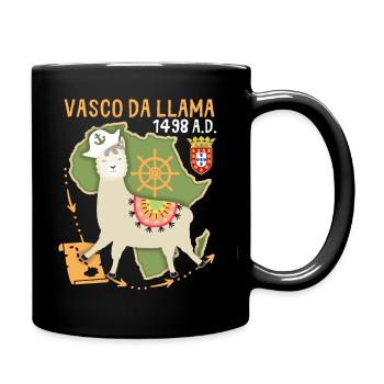 Lama-Llama, Vasco-Da-Gama, dicton drôle - Mug uni - noir - Droite