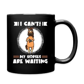 Cheval Fan de chevaux Amateurs de chevaux - Mug uni - noir - Droite