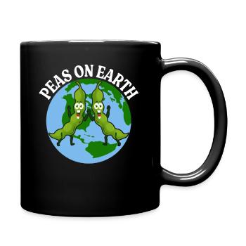 Peas On Earth Peace Vegan - Tasse einfarbig - Schwarz - Rechts
