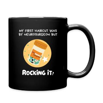 Funny Craniosynostosis Awareness Support - Full Colour Mug - black - Right