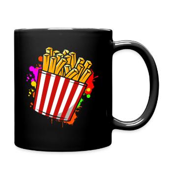Pommes Frites Pommes Liebhaber Fast Food Fritte Ro - Tasse einfarbig - Schwarz - Rechts