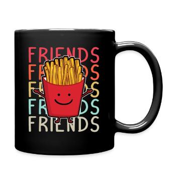 Pommes Fritten Frites Pommes Fans - Friends Gesche - Tasse einfarbig - Schwarz - Rechts