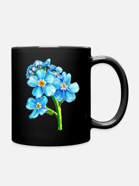 Vergissmeinnicht - Haustierblume - Tasse einfarbig - Schwarz