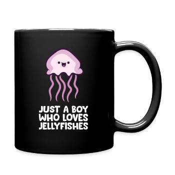 Nur ein Junge, der Quallen liebt - Tasse einfarbig - Schwarz - Rechts