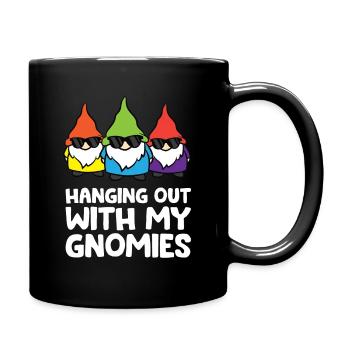 Accrocher avec mes gnomies drôle de gnome de jardin - Mug uni - noir - Droite