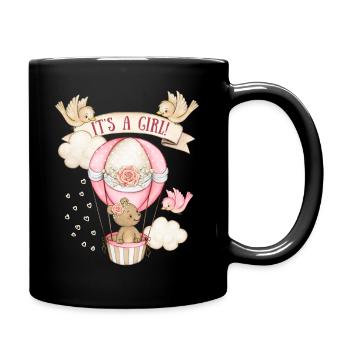 Baby Girl, Teddy Bear Baby, Cute Design It's a girl - Full Colour Mug - black - Right