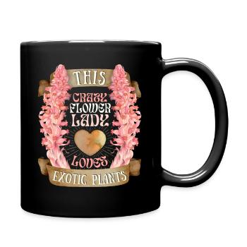 Crazy-Flower-Lady, drôle de dire flower power - Mug uni - noir - Droite