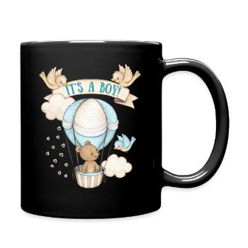Baby-Boy, Teddybär-Baby, Cute-Design It's-A-Boy - Tasse einfarbig - Schwarz - Rechts