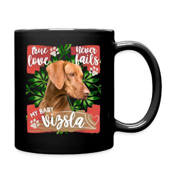 Vizsla, Magyar Vizsla, Hund, lustiger Spruch - Tasse einfarbig - Schwarz - Rechts