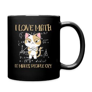 I Love Math It Makes People Cry Cat Funny Math - Full Colour Mug - black - Right
