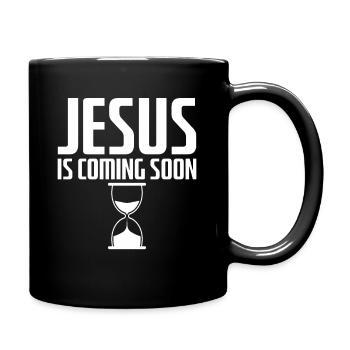 Jesus Is Coming Soon Countdown Christian Jesus - Full Colour Mug - black - Right