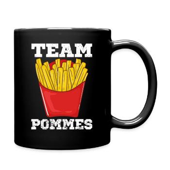 Team Pommes French Fries Crew Pommes Frites Fritte - Tasse einfarbig - Schwarz - Rechts