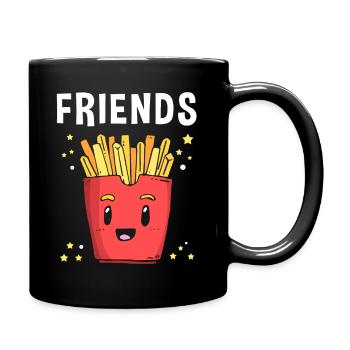 Pommes Frites Pommes Geschenk Pommes Fritten Spruc - Tasse einfarbig - Schwarz - Rechts