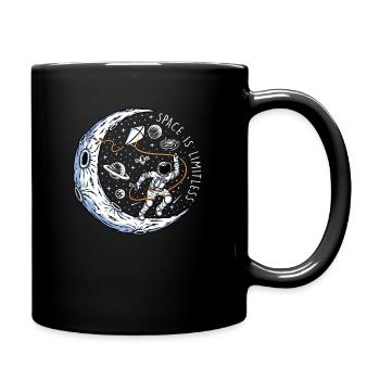 Space Is Limitless - Astronaut in space - Full Colour Mug - black - Right