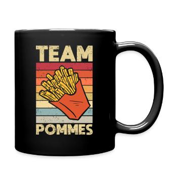 Team Pommes French Fries Crew Pommes Frites Gesche - Tasse einfarbig - Schwarz - Rechts