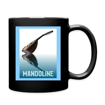 Mandoline mit Spiegelung im Wasser - Tasse einfarbig - Schwarz - Rechts