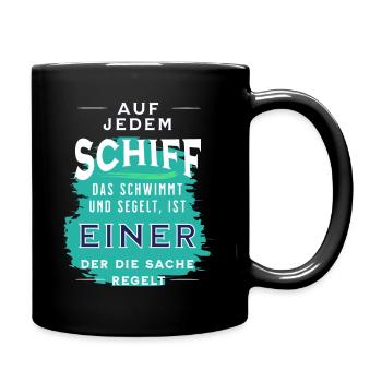 Segeln Segelboot Segler Boot Skipper Geschenk - Tasse einfarbig - Schwarz - Rechts