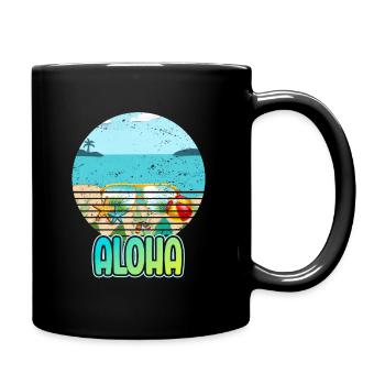 Aloha Beaches Tropical Hawaiian Summer Island - Tasse einfarbig - Schwarz - Rechts