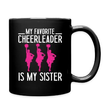 Ma pom-pom girl préférée est Ma sœur Cheer - Mug uni - noir - Droite