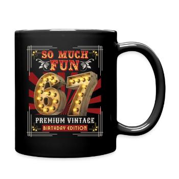 67th birthday 67 years Vintage-Retro Fun-Birthday - Full Colour Mug - black - Right