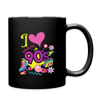 Colorful nineties design - Full Colour Mug - black - Right