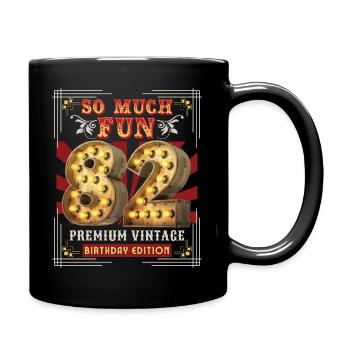 82nd birthday 82 years Vintage-Retro Fun-Birthday - Full Colour Mug - black - Right