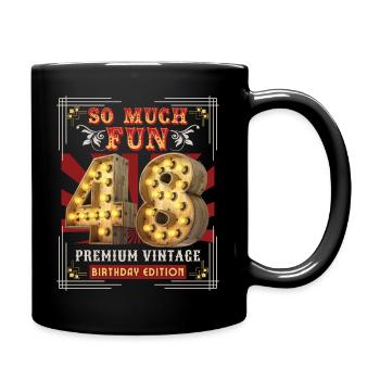 48th birthday 48 years Vintage-Retro Fun-Birthday - Full Colour Mug - black - Right