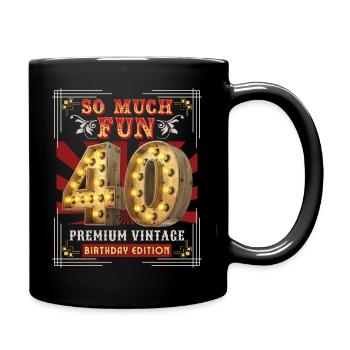 40th Birthday 40 Years Vintage-Retro Fun-Birthday - Full Colour Mug - black - Right