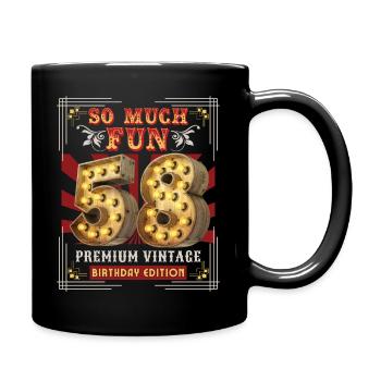 58th birthday 58 years Vintage-Retro Fun-Birthday - Full Colour Mug - black - Right