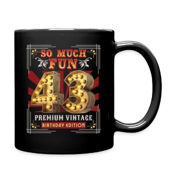 43rd birthday 43 years Vintage-Retro Fun-Birthday - Full Colour Mug - black - Right