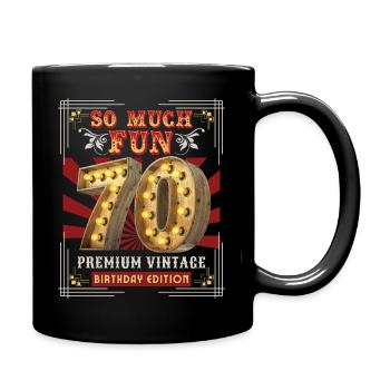 70th Birthday 70 Years Vintage-Retro Fun-Birthday - Full Colour Mug - black - Right