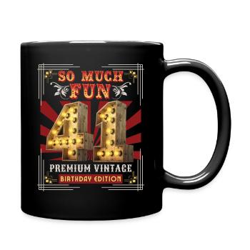 41st birthday 41 years Vintage-Retro Fun-Birthday - Full Colour Mug - black - Right