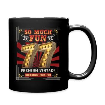 77th birthday 77 years Vintage-Retro Fun-Birthday - Full Colour Mug - black - Right