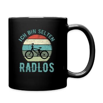 Ich Bin Selten Radlos - Fahrrad - Tasse einfarbig - Schwarz - Rechts