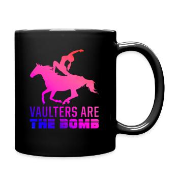 Pferdesport Voltigieren Bombenvoltigierer Reiten - Tasse einfarbig - Schwarz - Rechts