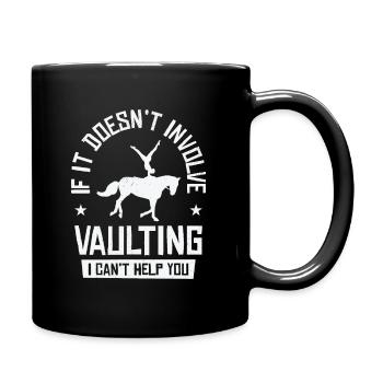 Pferdesport Voltigieren Reiten Akrobatik - Tasse einfarbig - Schwarz - Rechts
