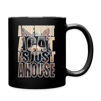 Chat ChatOn Maison Vintage Rétro - Mug uni - noir - Droite