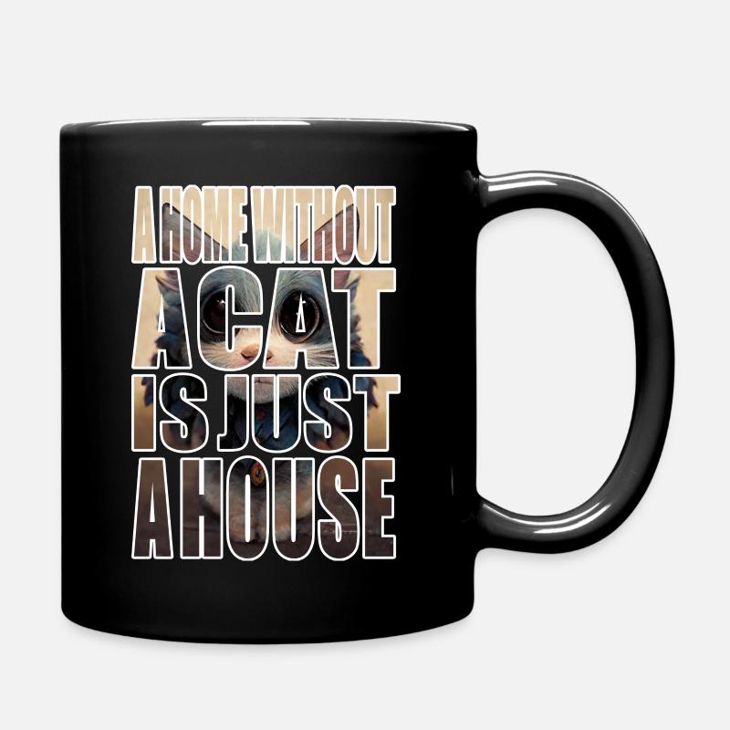 Chat ChatOn Maison Vintage Rétro - Mug uni - noir