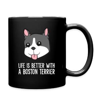 La vie est meilleure avec un Boston Terrier - Mug uni - noir - Droite