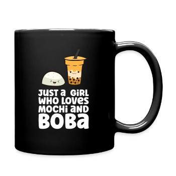 Nur ein Mädchen, das Mochi und Boba liebt - Tasse einfarbig - Schwarz - Rechts