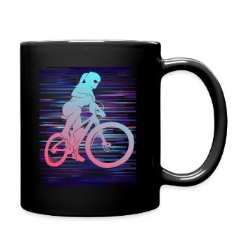 Mountainbike Girl - Tasse einfarbig - Schwarz - Rechts