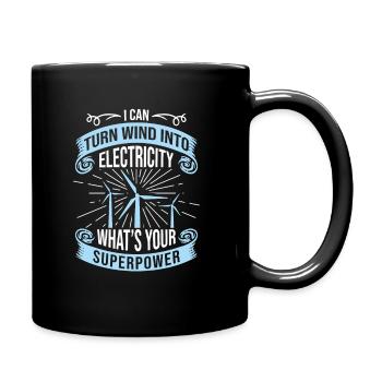 I Can Turn Wind Into Electricity Windrad Techniker - Tasse einfarbig - Schwarz - Rechts