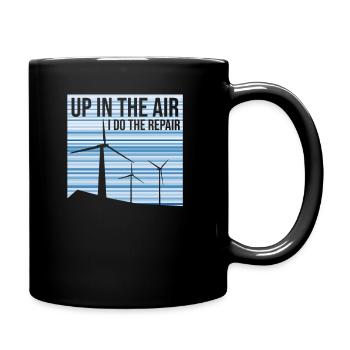 Dans les airs, je fais la réparation, technicien d’éoliennes - Mug uni - noir - Droite