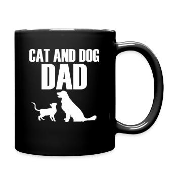 Chat et chien Papa Chats Chiens Animaux de compagnie Chat et - Mug uni - noir - Droite