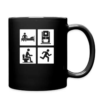 Wake Up Coffee Poop Run - Coureur de marathon - Mug uni - noir - Droite