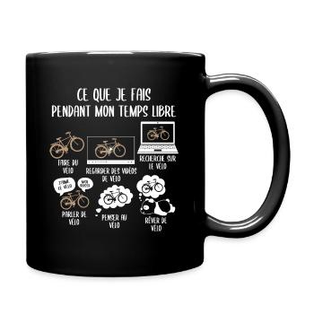 Mon temps de mon temps libre Vélo - Mug uni - noir - Droite