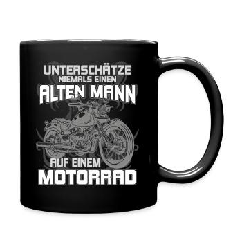 Motorrad Alter Mann lustiger Spruch Shirt Geschenk - Tasse einfarbig - Schwarz - Rechts